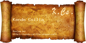 Kende Csilla névjegykártya