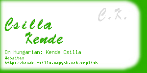 csilla kende business card